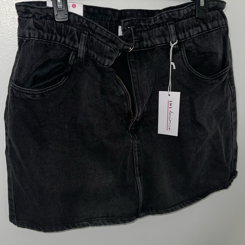 Black jean skirt from Charlotte Russe